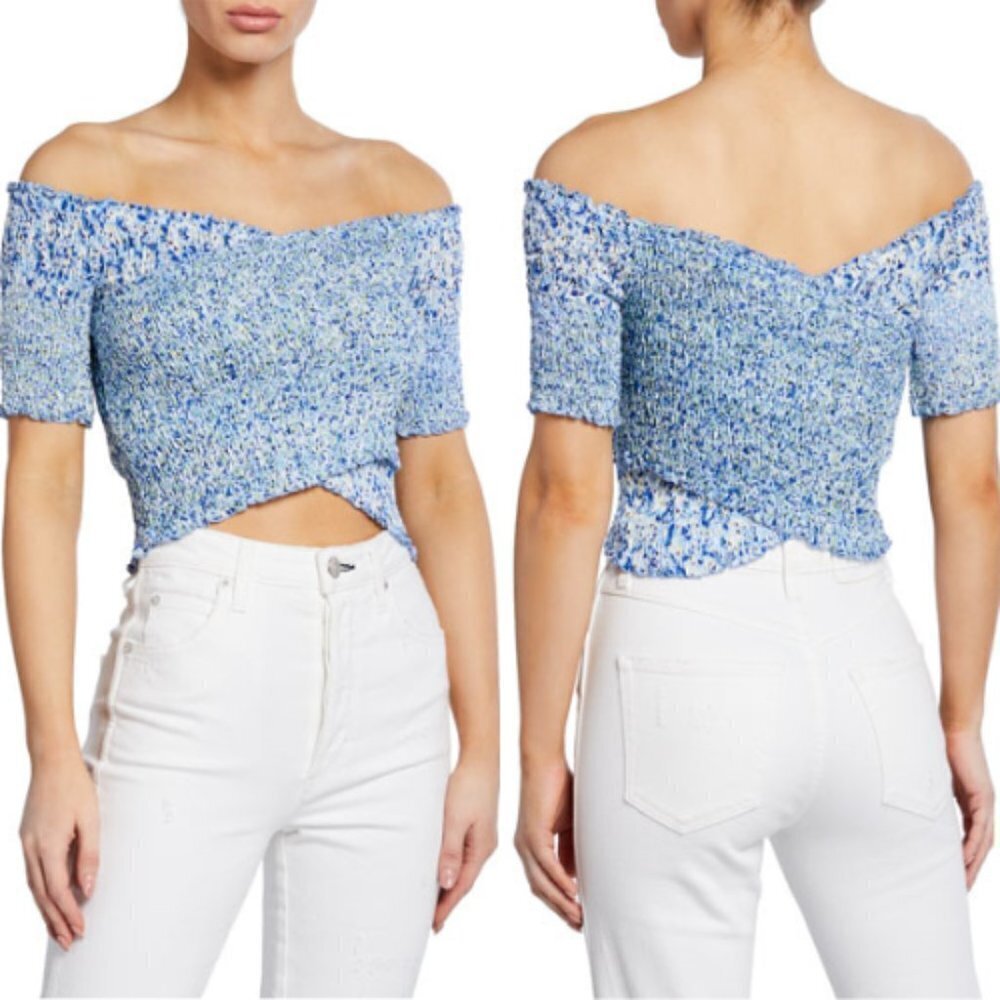 Poupette St Barth Soledad Smocked Off-Shoulder Top 13759